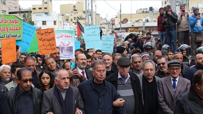 أردنيون يواصلون احتجاجهم ضد "صفقة القرن" واتفاقية الغاز الإسرائيلي