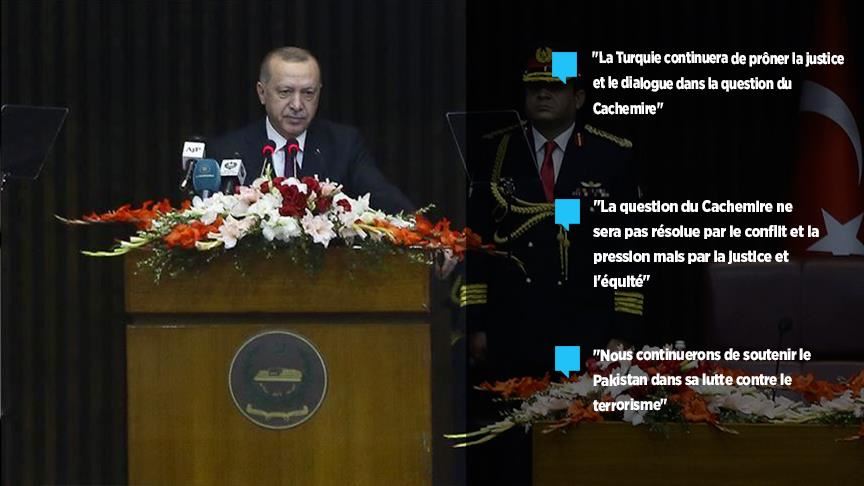 Erdogan : "Ankara continuera de prôner la justice et le dialogue dans la question du Cachemire"