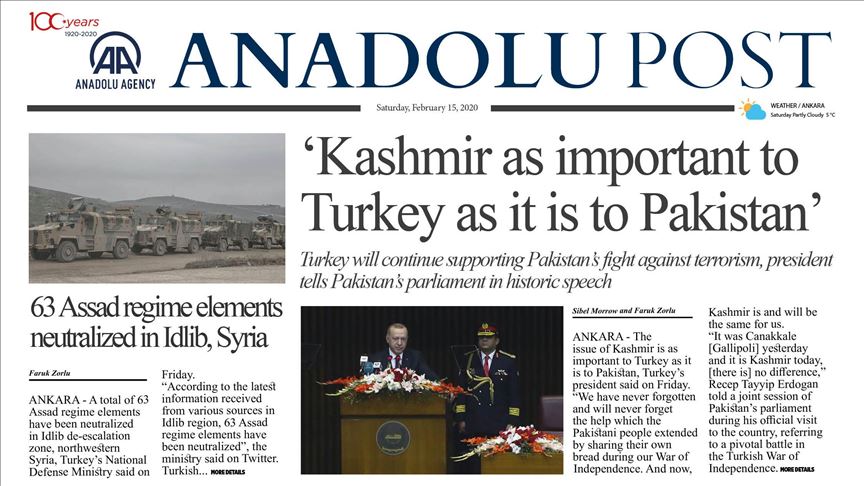 Anadolu Post - Issue of Feb. 15, 2020