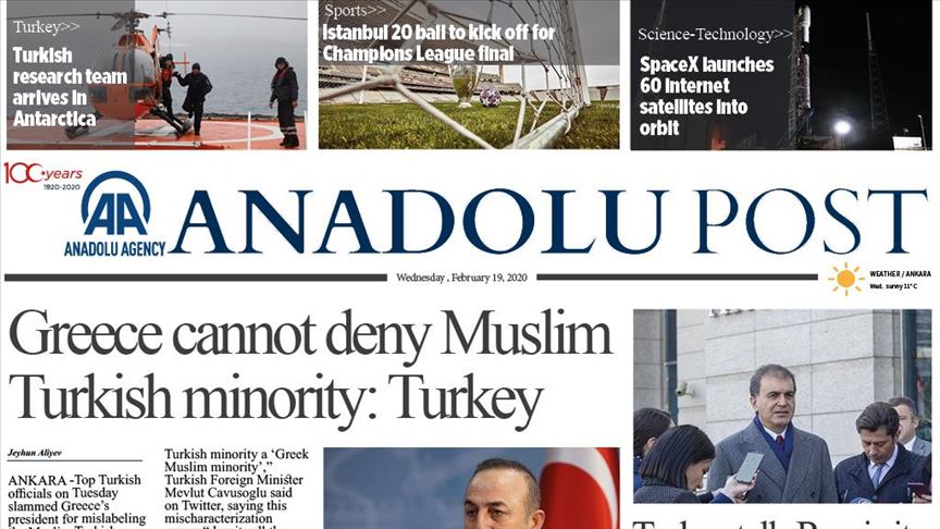 Anadolu Post - issue of Feb. 19, 2020