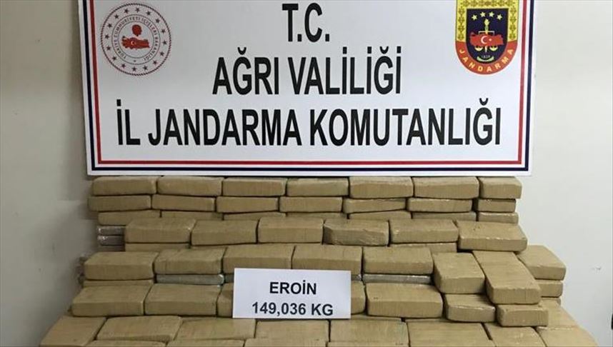 Nearly 150 kg of heroin seized in eastern Turkey