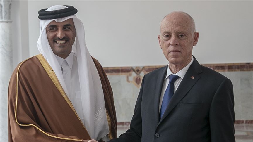 ليبيا وفلسطين تتصدران مباحثات أمير قطر ورئيس تونس