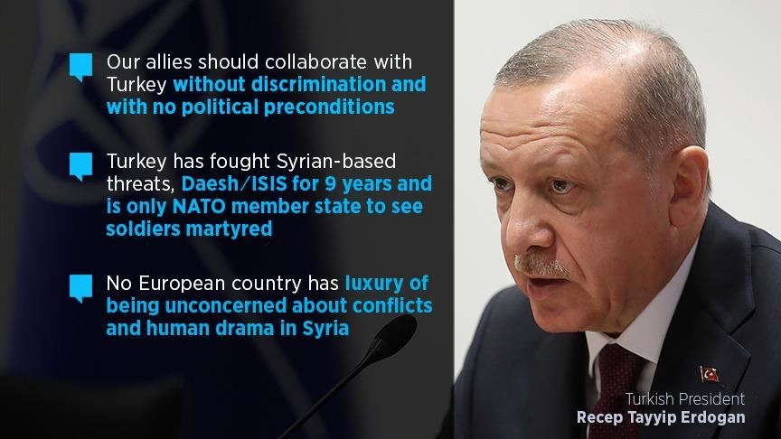 Turkish leader urges NATO support in critical period