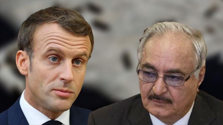 French president meets Libyan warlord Haftar in Paris