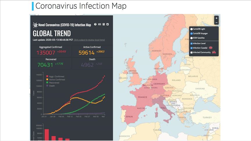 Anadolu Agency pripremila novu interaktivnu mapu o korona virusu