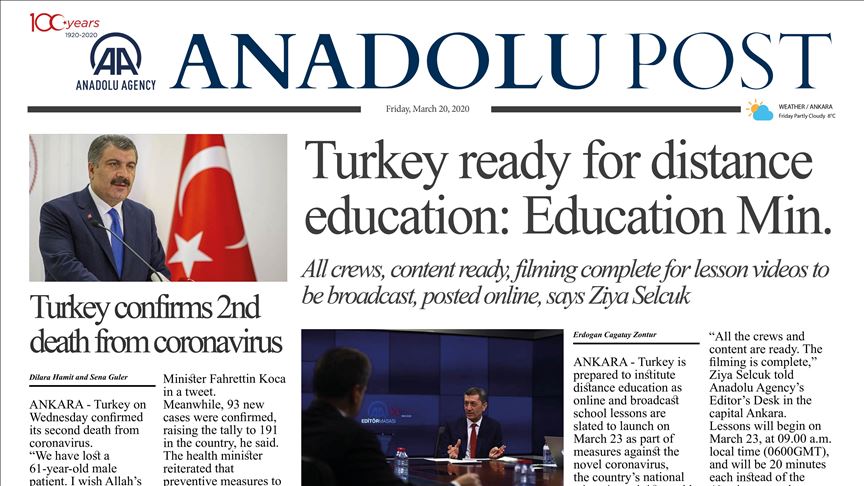 Anadolu Post - Issue of Mar. 20, 2020
