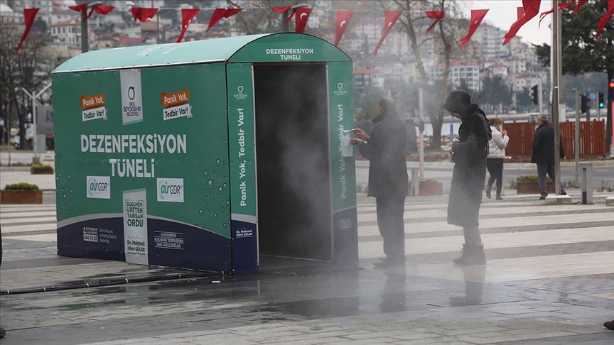 Ordu'da 'Dezenfekte Tüneli' vatandaşların hizmetine sunuldu