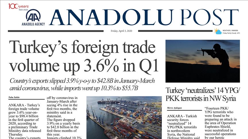Anadolu Post - Issue of April 3, 2020