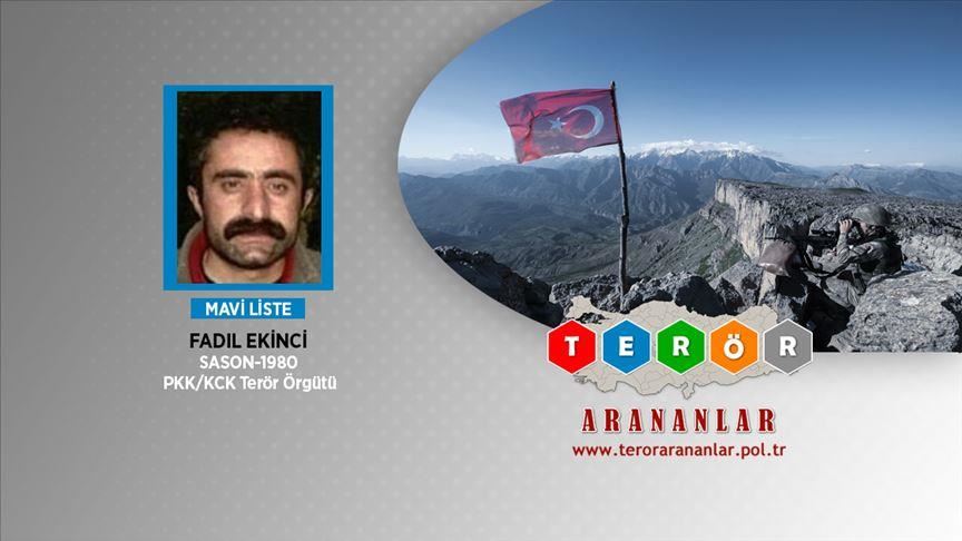 Turkey neutralizes wanted PKK terrorist in N.Iraq