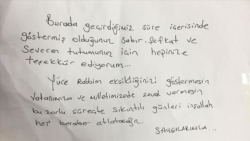 Karantinanın ardından yurtlarda duygulandıran mektupları kaldı