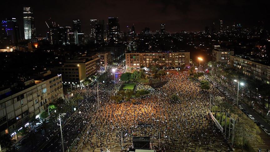 Tel Aviv'de Netanyahu karşıtı gösteri 