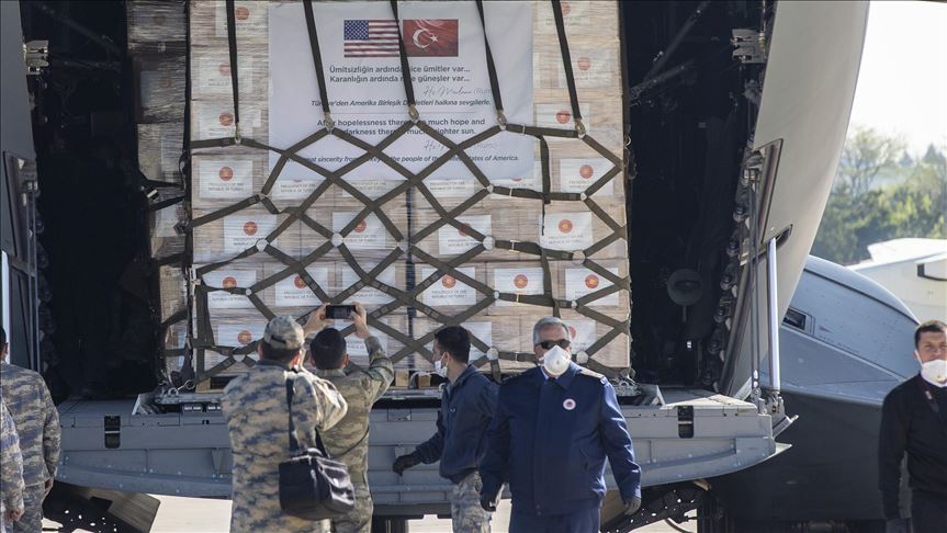 Turkey delivers medical aid to US to help fight virus