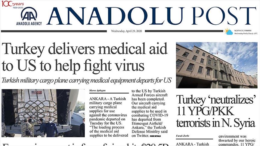 Anadolu Post - Issue of 29.04.2020