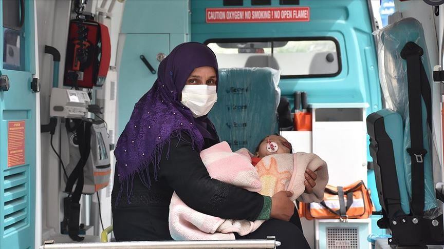 Syrian baby brought to Turkey for medical treatment
