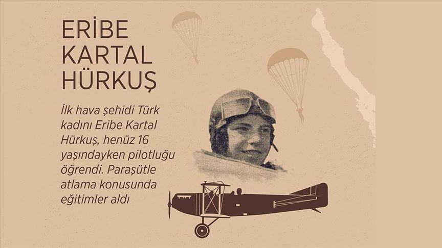 Babasının gözleri önünde şehit düşen ilk kadın havacı: Eribe Kartal Hürkuş