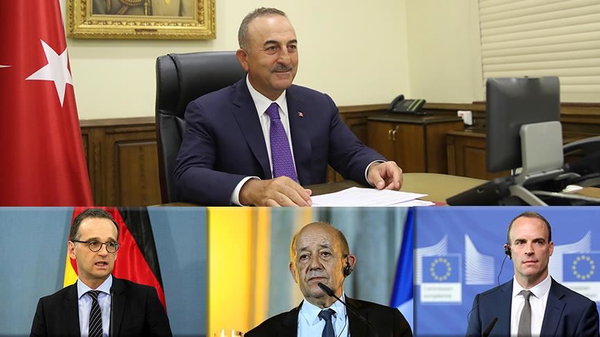 نشست مجازی وزرای امور خارجه ترکیه، آلمان، فرانسه و انگلستان