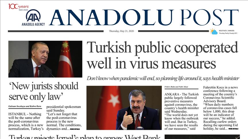 Anadolu Post - Issue of May 21, 2020