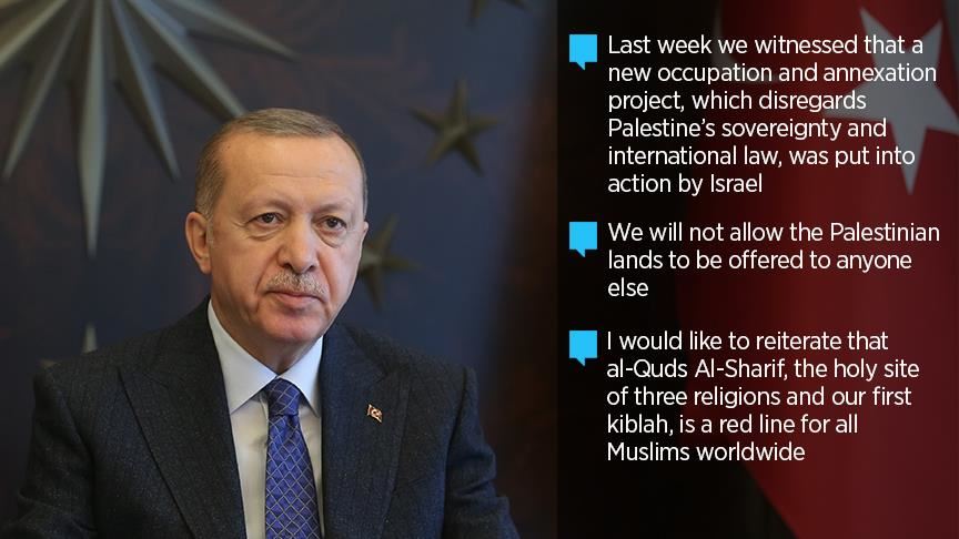 No one can take Palestine's lands: Turkish president