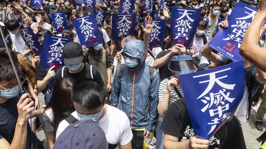 В Гонконге прошли акции протеста против законопроекта о гимне