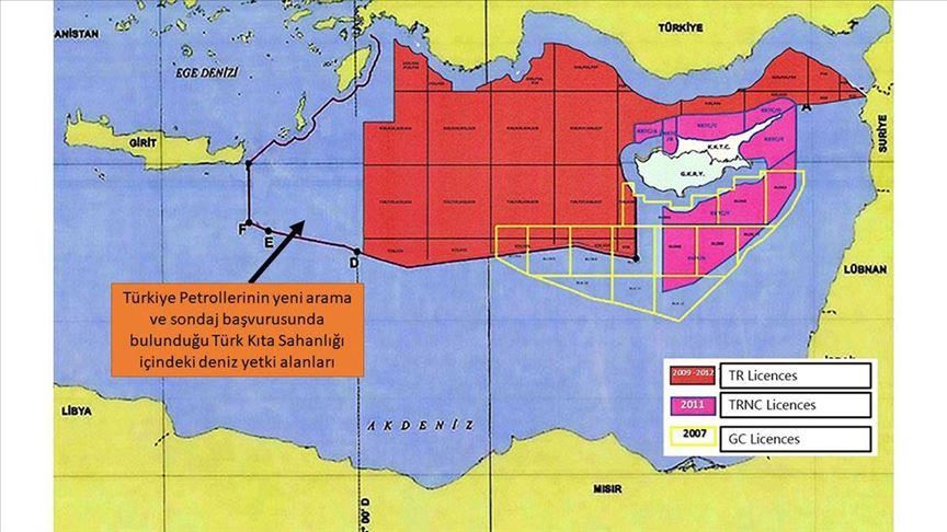 Ankara partage la carte des nouvelles délimitations de ses zones économiques exclusives en Méditerranée