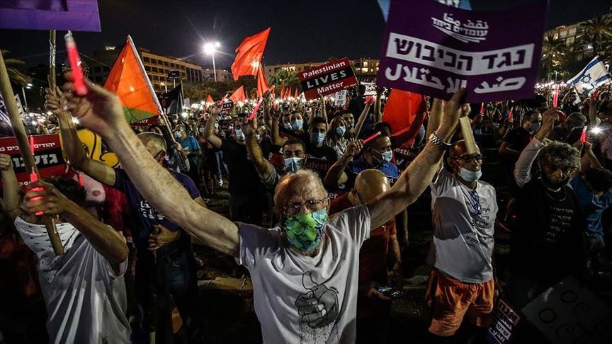 الآلاف يتظاهرون في تل أبيب رفضا لعزم إسرائيل ضم أراض فلسطينية