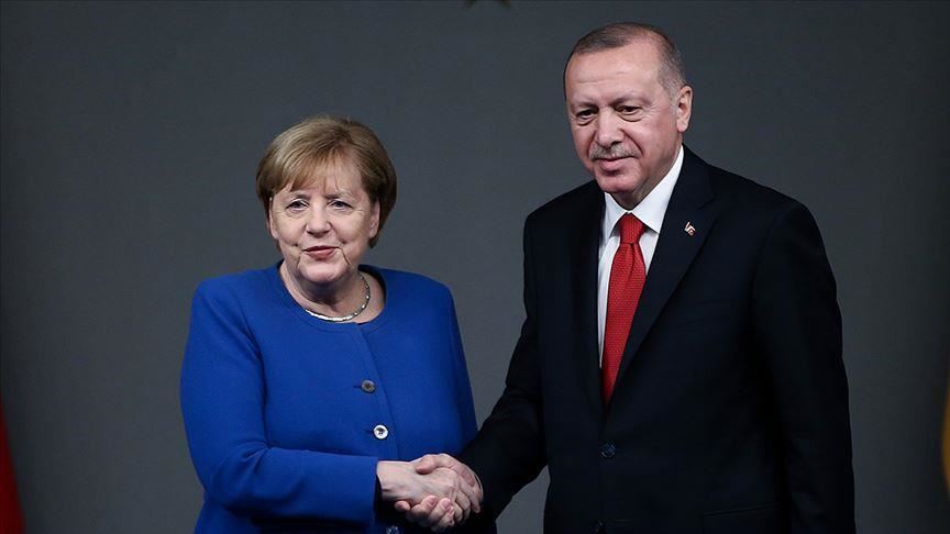 Erdogan, Merkel discuss Libya, E. Mediterranean