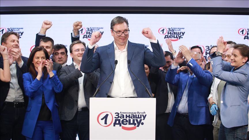 Serbian president’s party declares victory in polls
