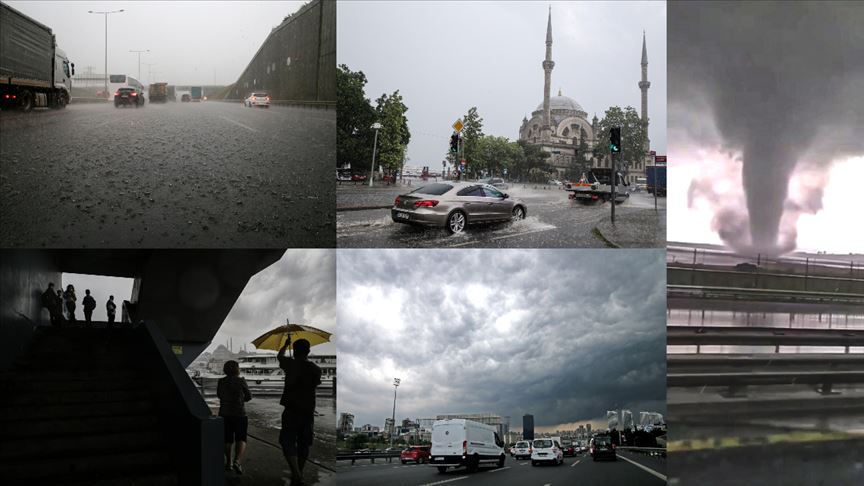İstanbul'da sağanak, hortum ve sel meydana geldi