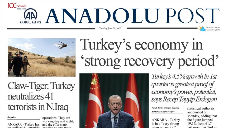 Anadolu Post - Issue of June 30, 2020