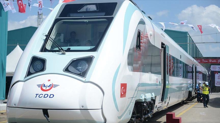 Factory trial start for 1st Turkish-made electric train