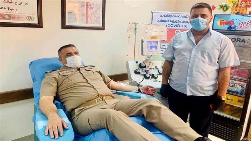 بەڕێوبەری پۆلیسی فریاکەوتنی کەرکووک پلازمای خوێنی بەخشی