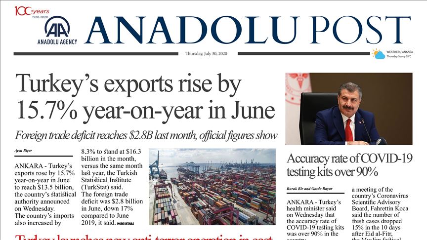 Anadolu Post - Issue of July 30, 2020