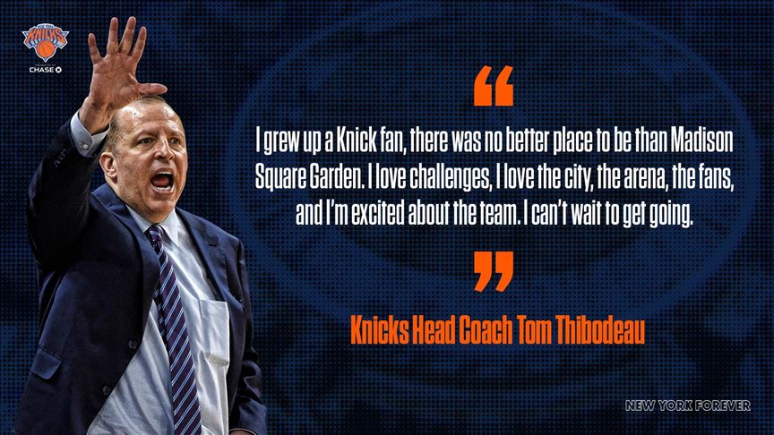 Tom Thibodeau named new head coach of New York Knicks