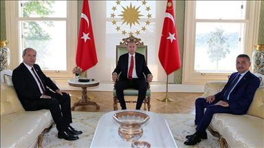 Serokomar Erdogan bi Serokwezîrê Qibrisa Bakur a Tirkan Ersîn Tatar ra hat ba hev