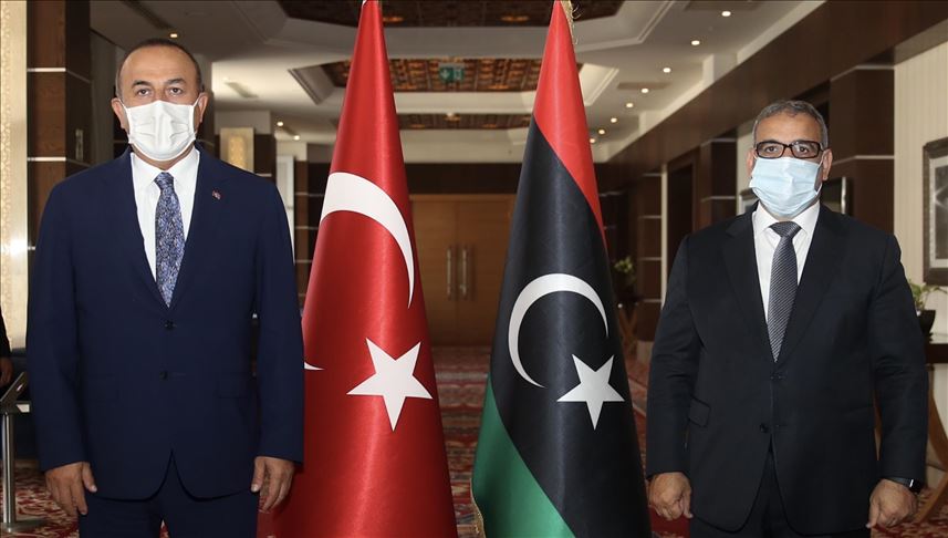 دیدار چاووش‌اوغلو با رئيس شورای عالی دولت لیبی در طرابلس