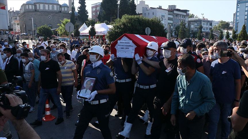 Şehit polis Adem Keskin Samsun'da son yolculuğuna uğurlandı