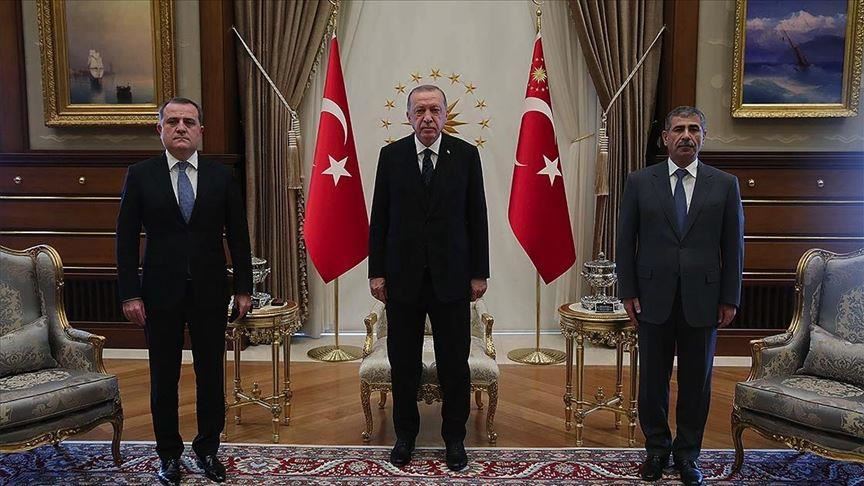 اردوغان وزیر خارجه آذربایجان را به حضور پذیرفت