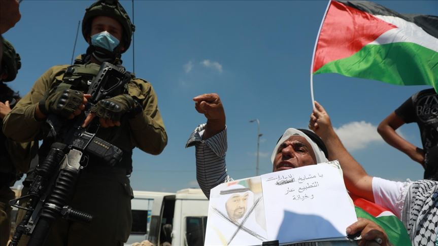 Protests erupt in West Bank to denounce UAE-Israel ties