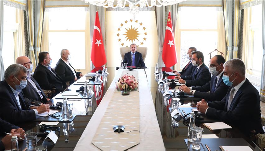 دیدار اردوغان و اسماعیل هنیه در استانبول