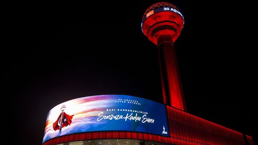 Baskentin Sembolu Atakule De Dev Turk Bayragi Dalgalandirildi