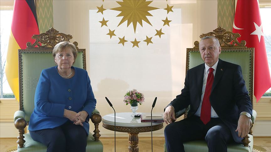 Cumhurbaşkanı Erdoğan ile Almanya Başbakanı Merkel video konferansla görüştü