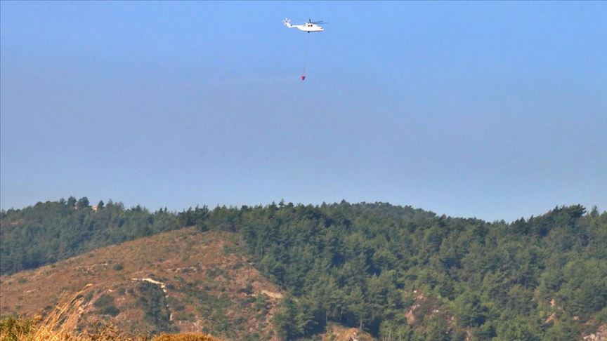 Hatay'daki orman yangınına havadan müdahale tekrar başladı