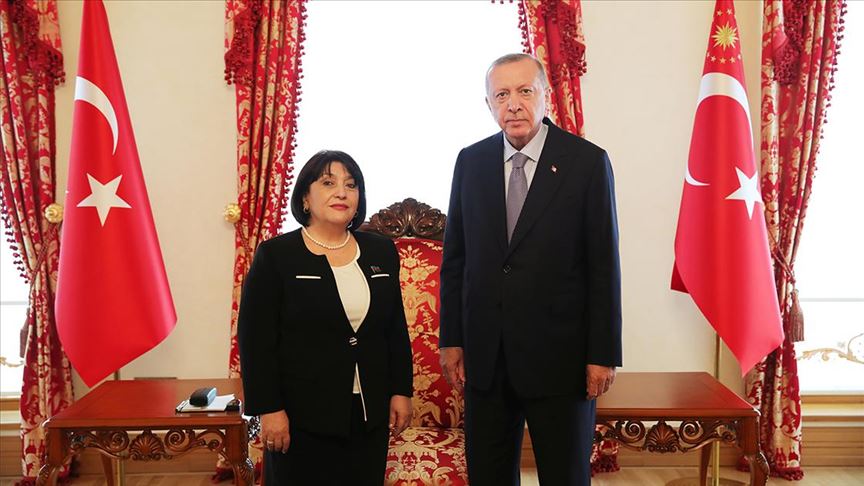 Cumhurbaşkanı Erdoğan, Azerbaycan Milli Meclisi Başkanı Gafarova'yı kabul etti