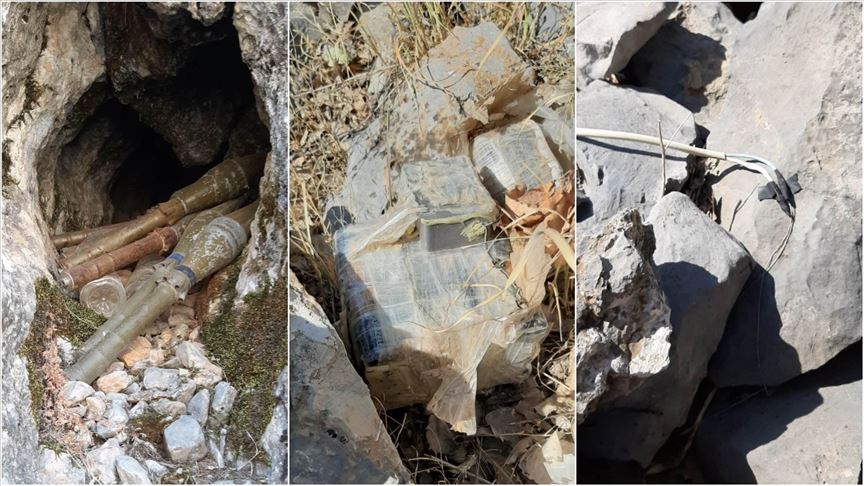 Hakkari'de teröristlere ait el yapımı patlayıcı ile 6 roketatar mühimmatı imha edildi