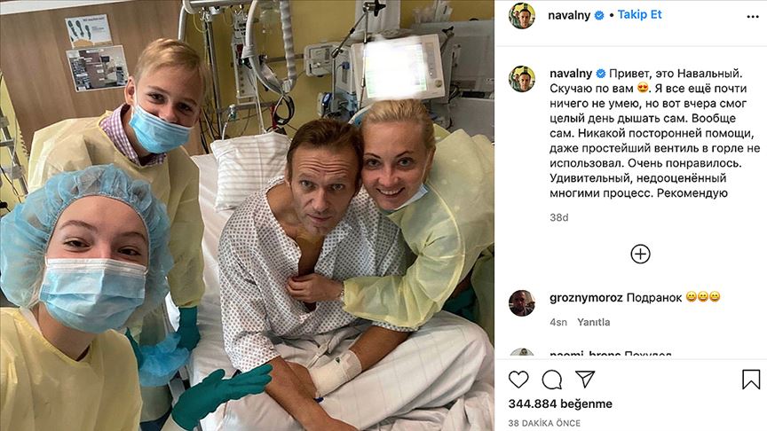 Zehirlendiği iddiasıyla Berlin’de tedavi gören Navalnıy’ın sağlık durumu iyiye gidiyor 