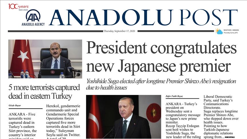 Anadolu Post - Issue of September 17, 2020