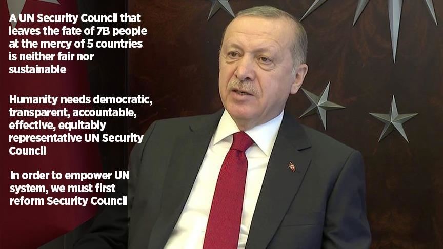 Turkish president marks United Nations' 75th anniversary