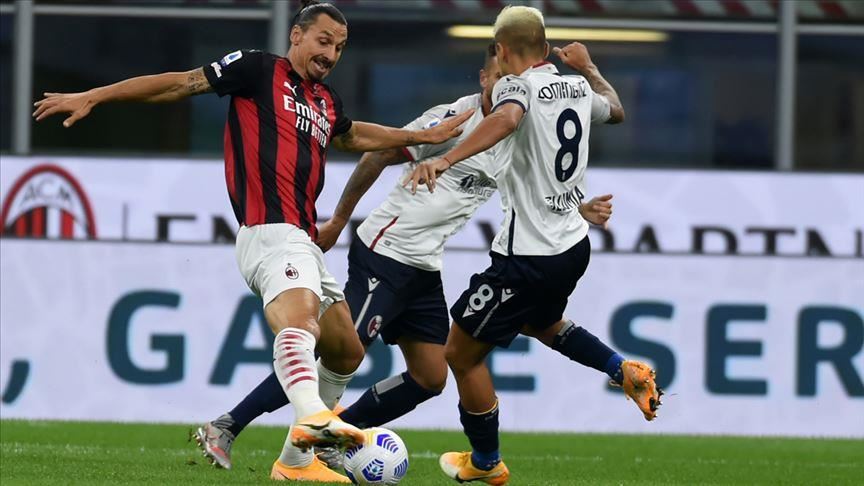 AC Milan beat Bologna 2-0, Ibrahimovic scores twice