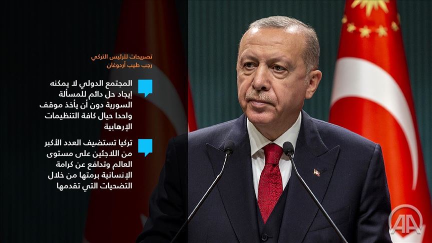 أردوغان يدعو لتعاون دولي يستأصل "بي كا كا" أسوة بـ"داعش" 