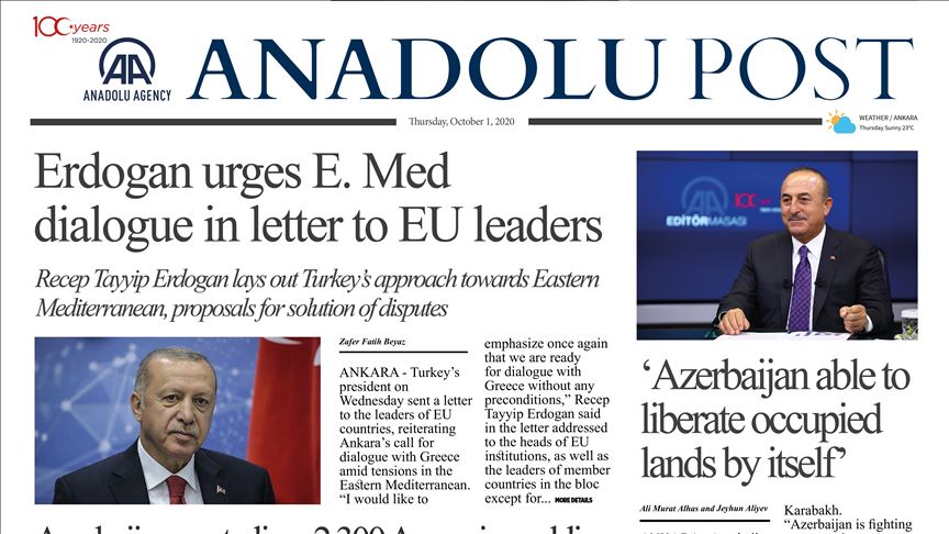 Anadolu Post - Issue of October 1, 2020